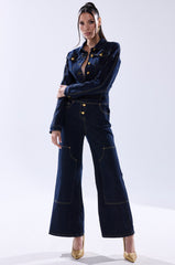 ANGELA CARGO DENIM JUMPSUIT