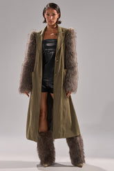 LOLITA FUR SLEEVE TRENCH