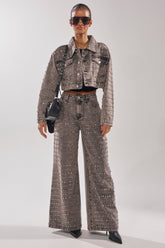 RIZZO STUDDED WIDE LEG DENIM