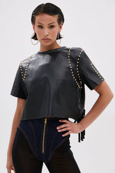 ROCKSTAR STUDDED FRINGE TOP