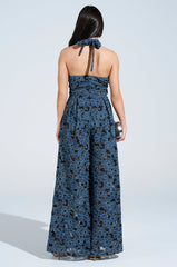JUSTINA DENIM CUTOUT JUMPSUIT
