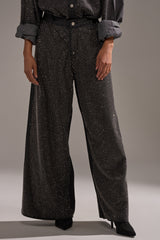 BLING BLING DENIM RELAXED PANT IN BLACK
