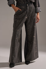 BLING BLING DENIM RELAXED PANT IN BLACK