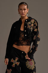 MAIN SQUEEZE CROPPED DENIM JACKET