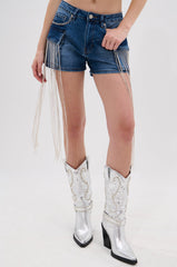 DANCING ALL NIGHT LONG DENIM EMBELLISHED SHORT