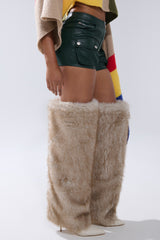 FAUX LEATHER MINI CARGO SHORTS