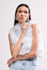 ICY OPEN BACK FUR TOP