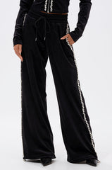 DARA RHINESTONE WIDE LEG SWEATPANT