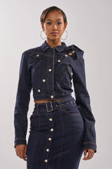 YOU GOT ME SPINNING DENIM BUTTON DOWN