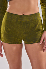 YOUR TIME IS COMING VELVET DENIM SHORT