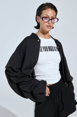 TREY RUCHED SLEEVE BOMBER