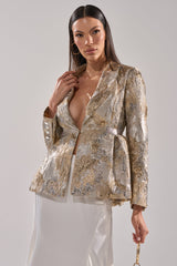 CANARY PEPLUM BLAZER IN CHAMPAGNE