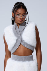 COZY VIBES FUR CARDIGAN