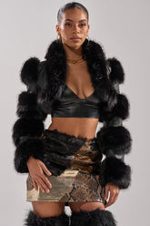 LOVERGIRL ULTRA CROP FUR TRIM MOTO