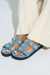 AZALEA WANG LUCINEA DENIM RHINESTONE SANDAL