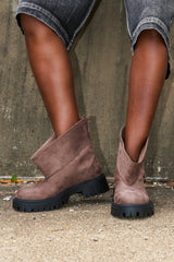 AZALEA WANG MOHSEN MOCHA COMBAT BOOTIE
