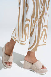 Â AZALEA WANG NATHALIA BEIGE NOVELTY FLATFORM SANDAL
