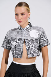 ALL AROUND THE WORLD BUTTON DOWN TOP