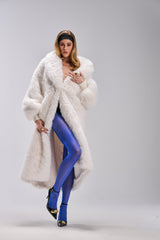 TSUNAMI FAUX FUR COAT IN WHITE