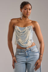 PEARL QUEEN DENIM CORSET
