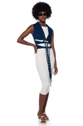 OPEN CONCEPT TIE FRONT VEST