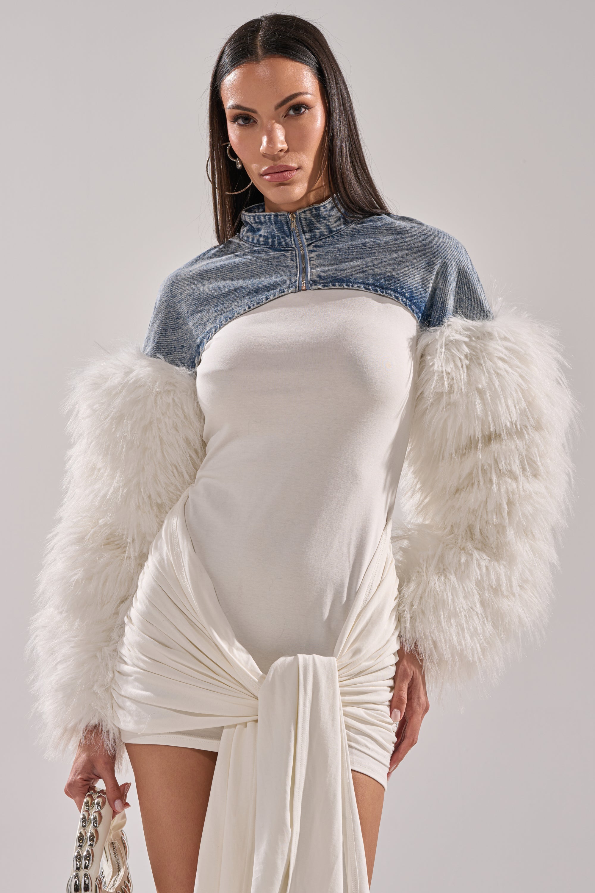 CELESTE FUR SLEEVE BOLERO