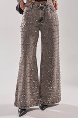 RIZZO STUDDED WIDE LEG DENIM