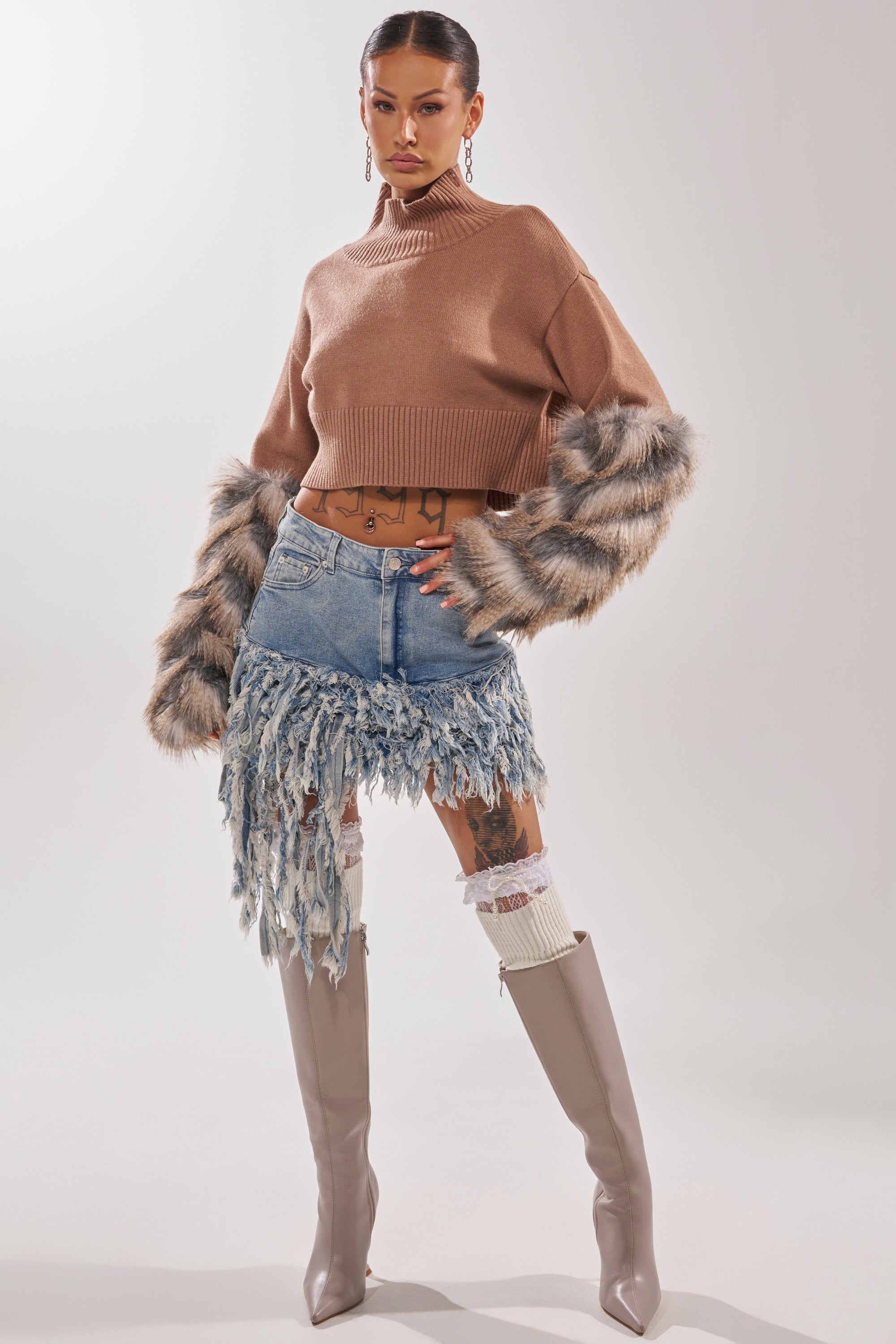 OPEN UP YOUR LOVE DENIM SKIRT