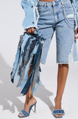 ULTIMATE INSPO SHREDDED DENIM PURSE