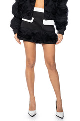 3D FLORAL MINI SKIRT