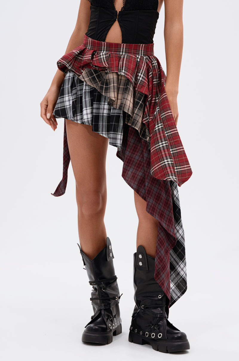 SHAY MULTI PLAID MINI SKIRT