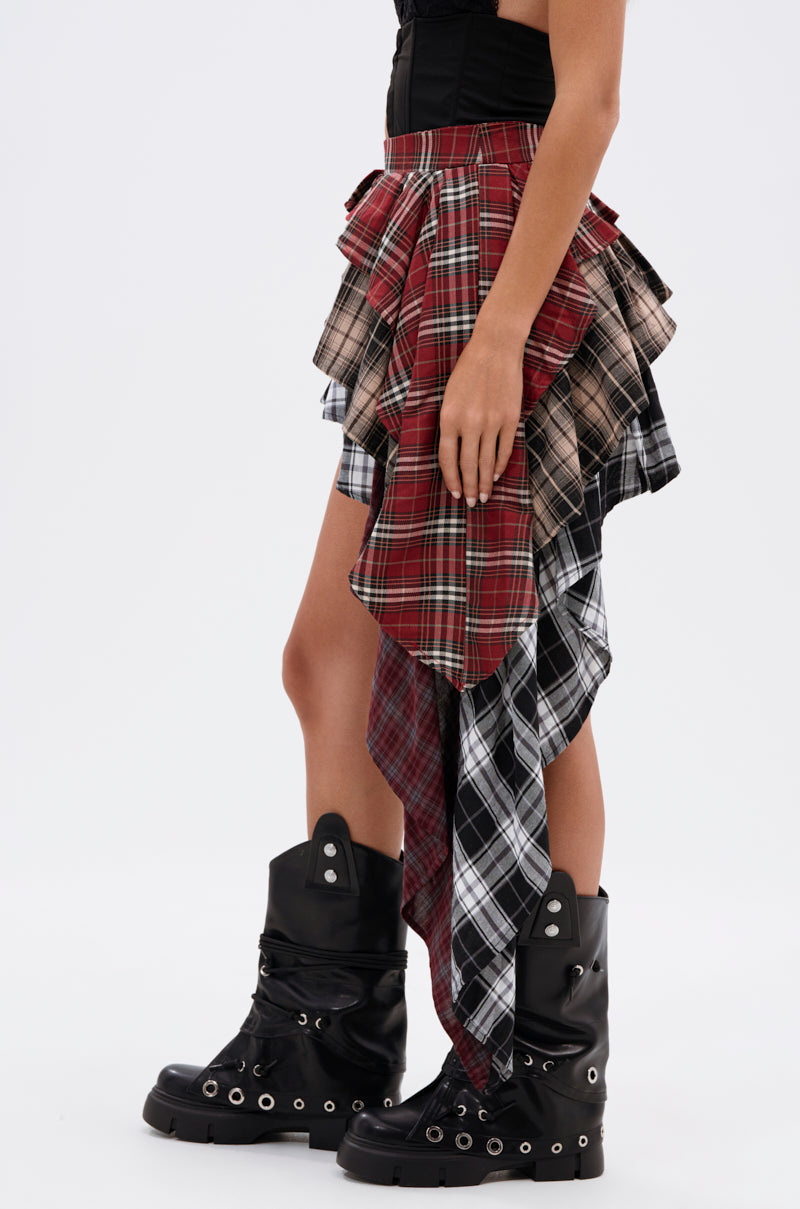 SHAY MULTI PLAID MINI SKIRT