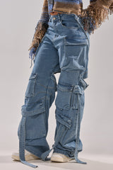 CHECK OUT THE BACK CUTOUT RELAXED DENIM