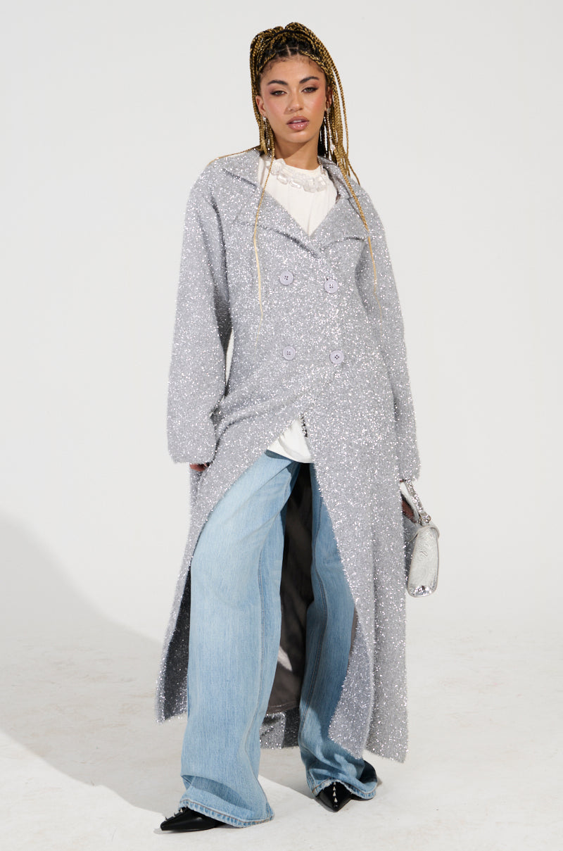 RELAXED FIT GLITTER TRENCH