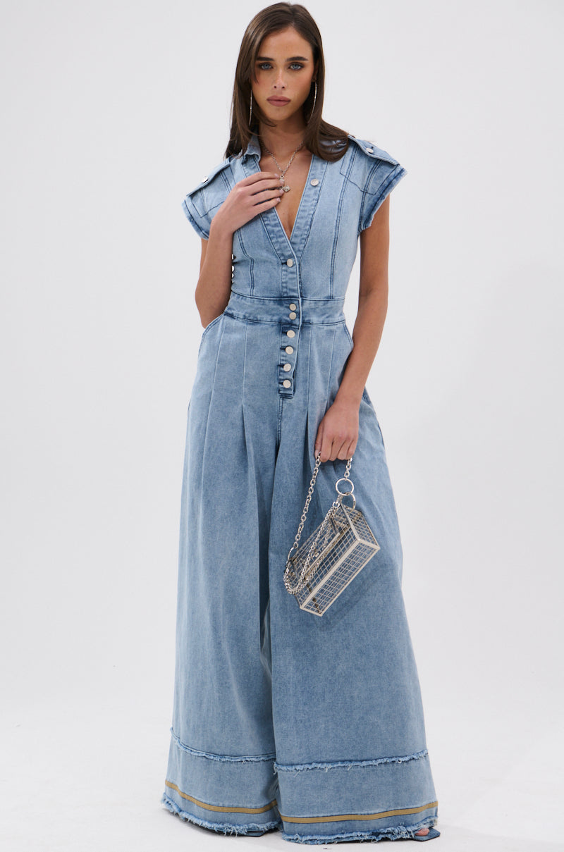 AT LEAST I LOOK CUTE DENIM JUMPSUIT