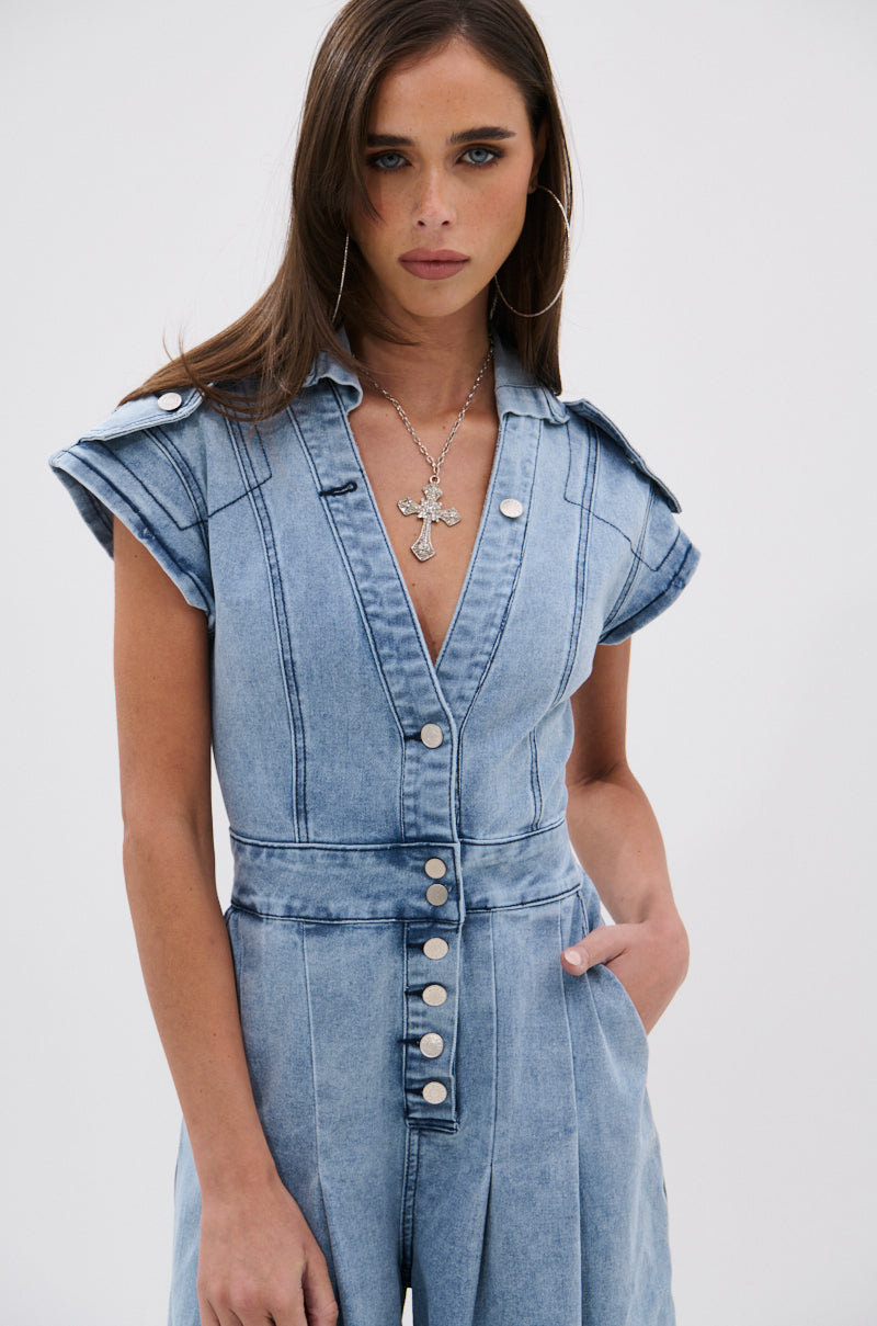 AT LEAST I LOOK CUTE DENIM JUMPSUIT