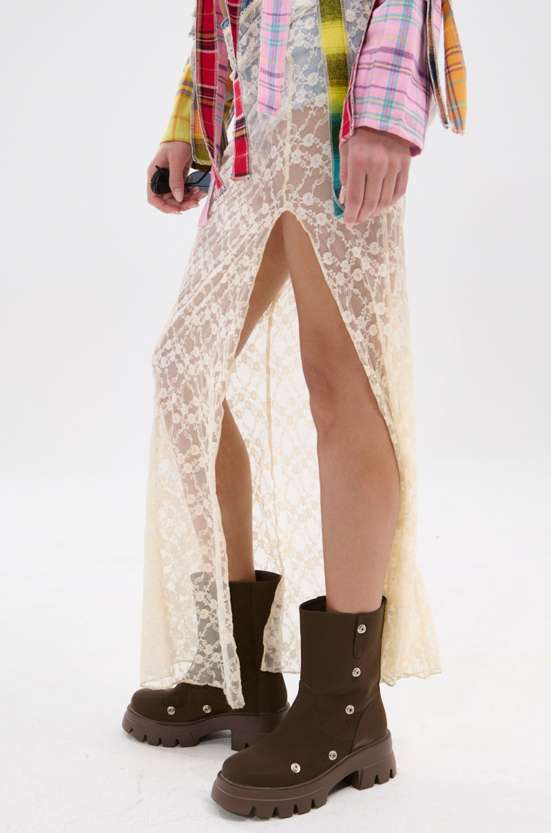 AZALEA WANG BHARTI BROWN FLAT BOOTIE