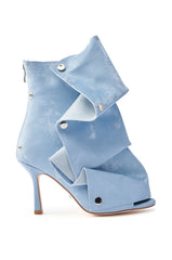 AZALEA WANG BIRD SONG SNAP OPEN TOE BOOTIE IN BLUE