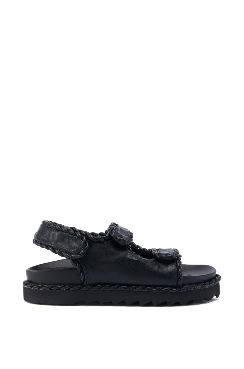 CAPE COD BLACK BRAIDED SANDAL