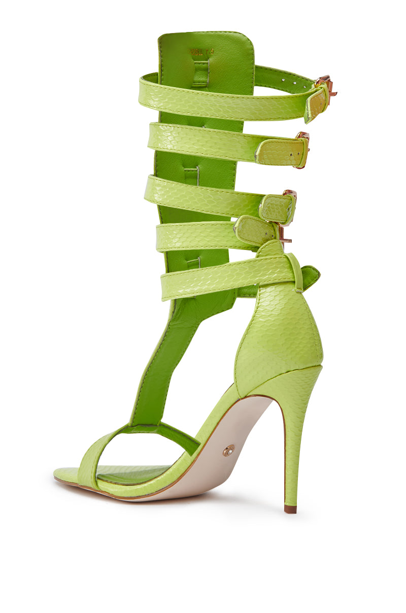 AZALEA WANG CHERELL LIME GLADIATOR SANDAL STILETTO