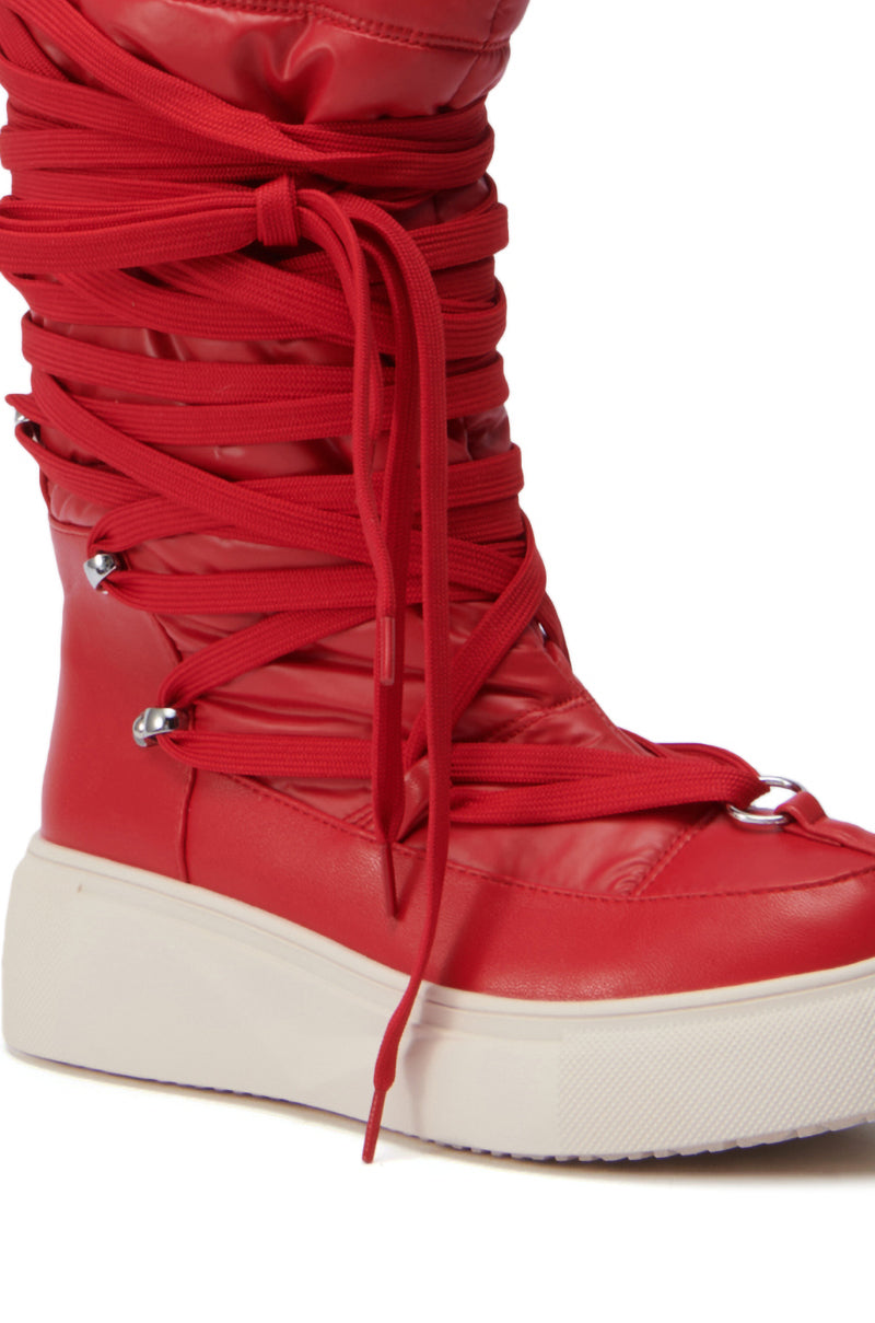 AZALEA WANG FENRYS RED FLAT BOOTIE