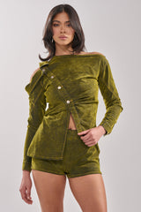 YOUR TIME IS COMING VELVET DENIM BLOUSE