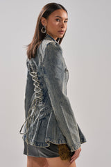 MALLORCA PEPLUM DENIM JACKET