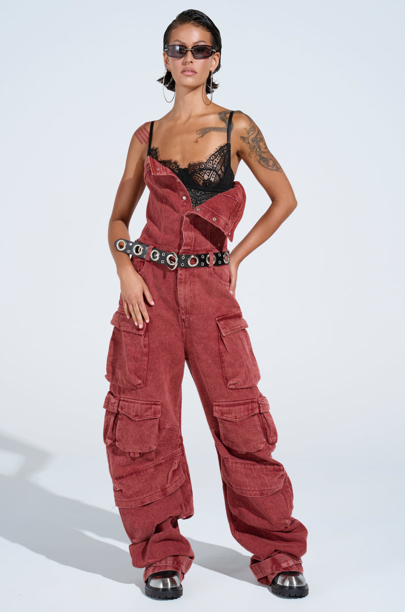 NOT INVITED CARGO JUMPSUIT