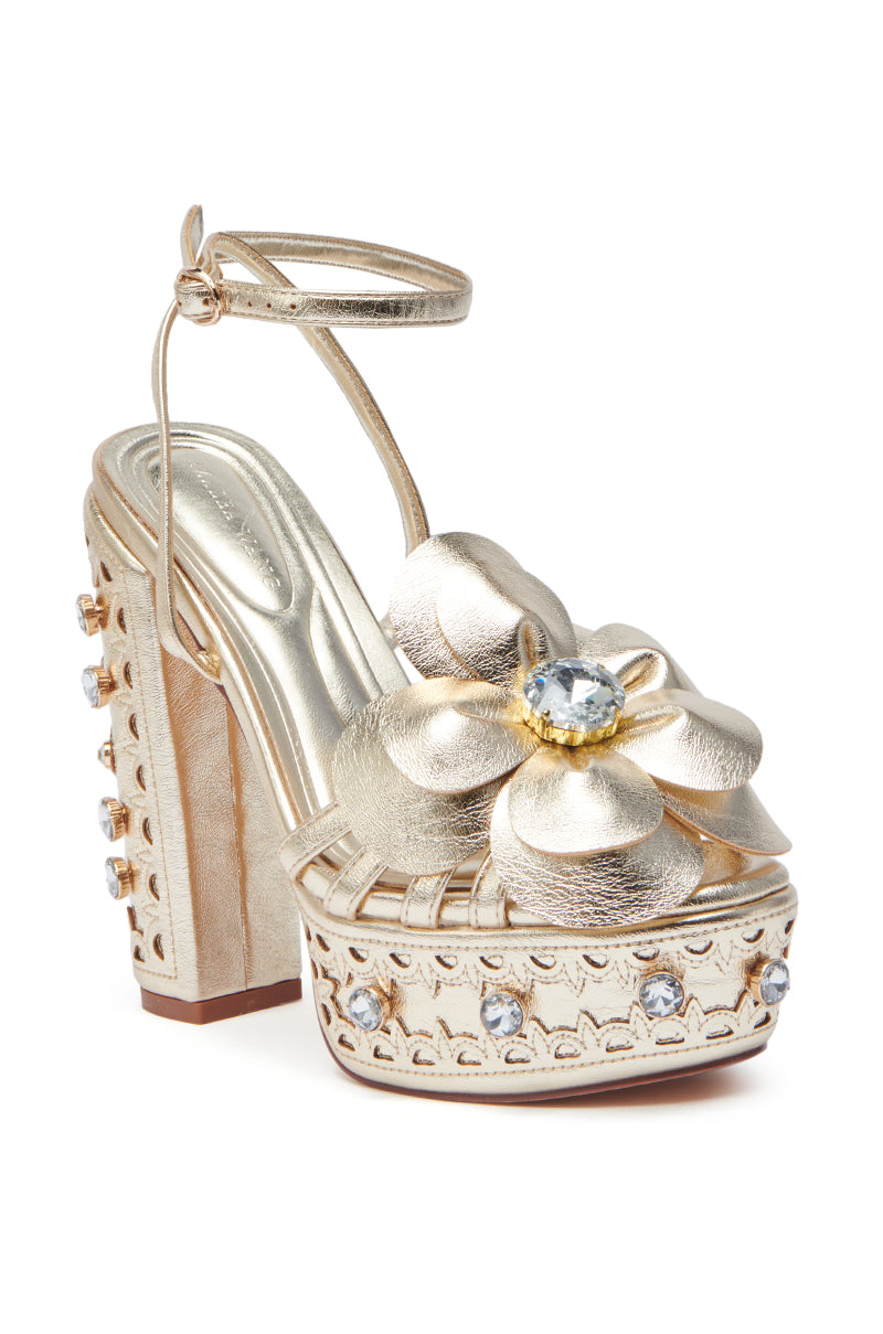 AZALEA WANG PIXLEY GOLD EMBELLISHED PLATFORM SANDAL