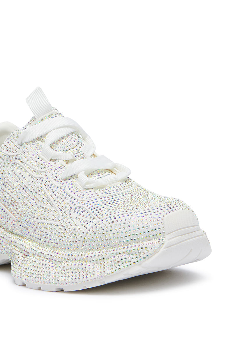 PRINCESS WHITE EMBELLISHED SNEAKER
