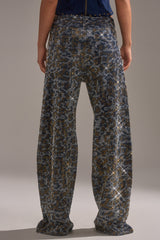 CHEETAH GIRLY RHINESTONE DENIM PANT
