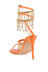 AZALEA WANG ELKE ORANGE COIL DIAMOND DRIP SANDAL