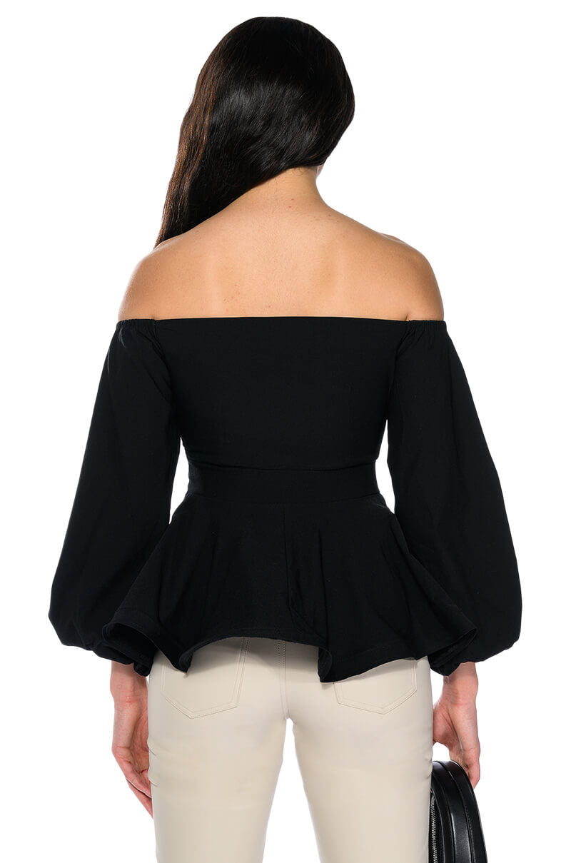 EVELYN OFF THE SHOULDER POPLIN BLOUSE
